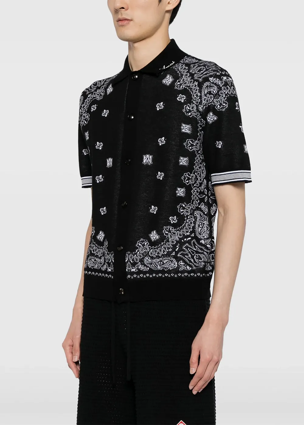 Black Bandana Polo Shirt