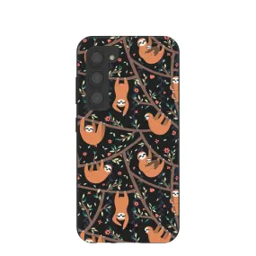 Black Jungle Sloths Samsung Galaxy S23 Case