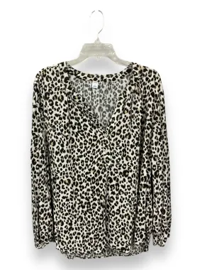 Blouse Long Sleeve By Old Navy In Leopard Print, Size: Xl