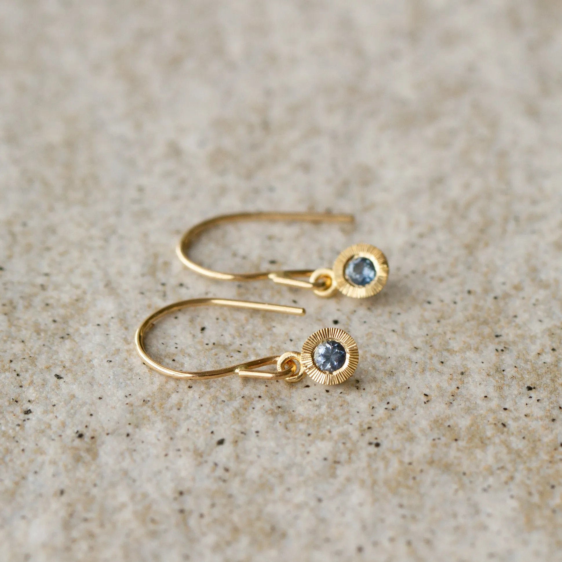 Blue Montana Sapphire Aurora Dangle Earrings in Yellow Gold