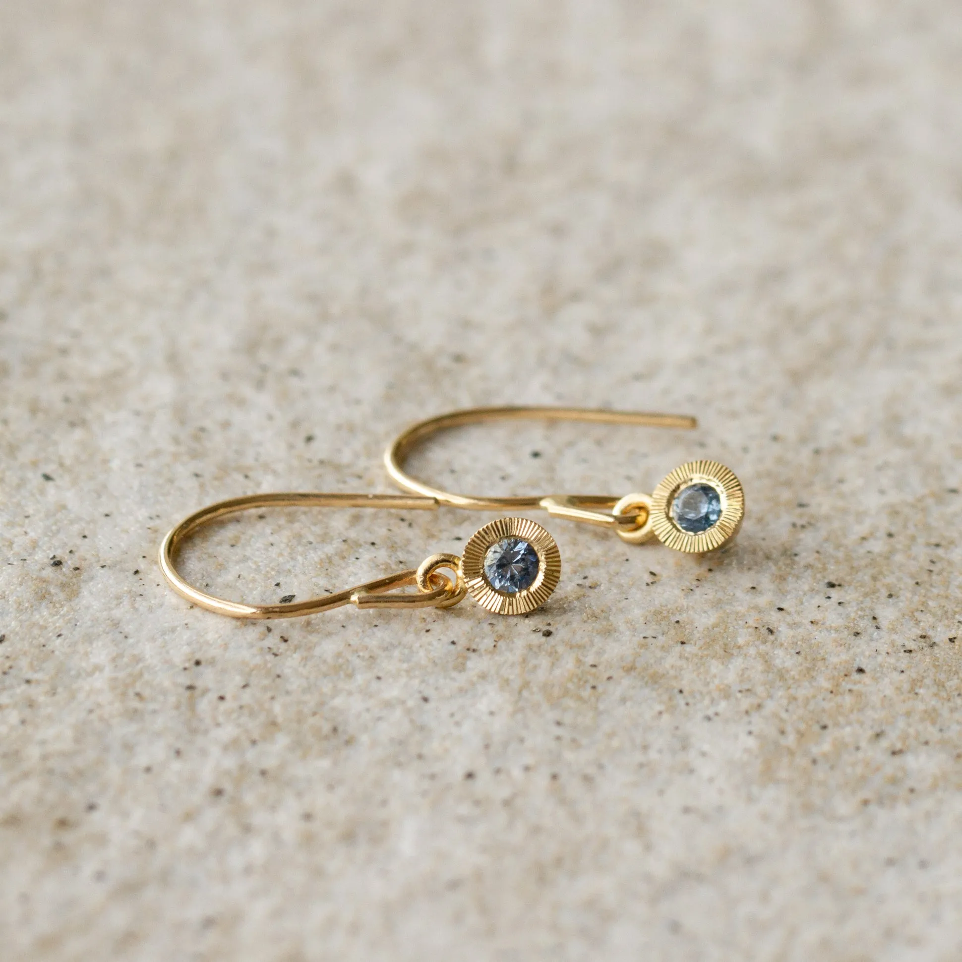 Blue Montana Sapphire Aurora Dangle Earrings in Yellow Gold