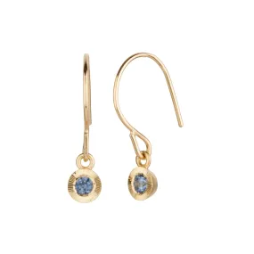 Blue Montana Sapphire Aurora Dangle Earrings in Yellow Gold