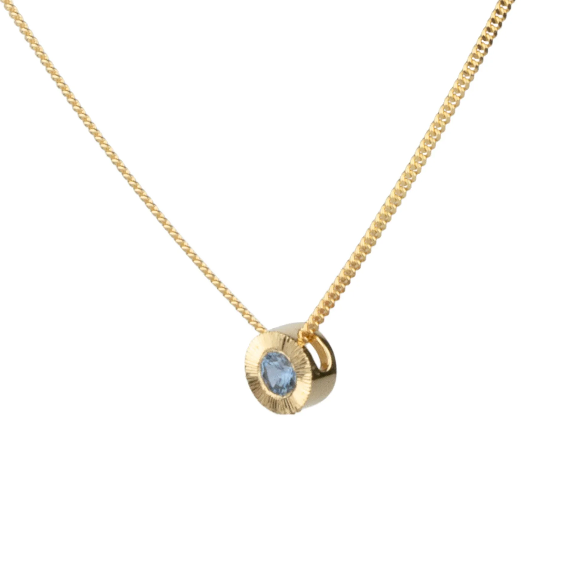 Blue Montana Sapphire Small Aurora Slide Necklace in Yellow Gold