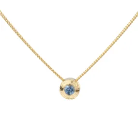 Blue Montana Sapphire Small Aurora Slide Necklace in Yellow Gold