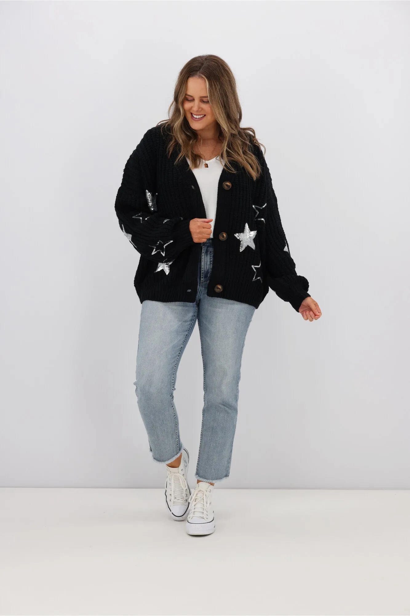 Boho Australia Alya Cardigan Black Star