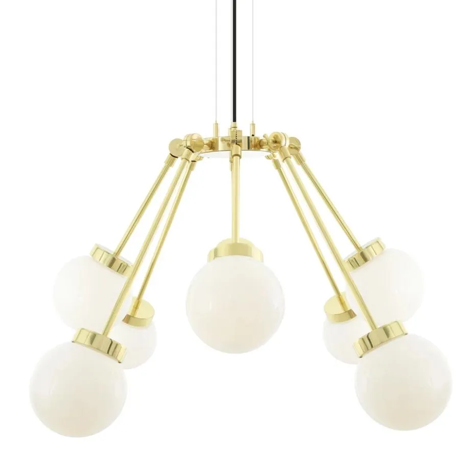 Boho Modern Globe Chandelier, Eight-Arm