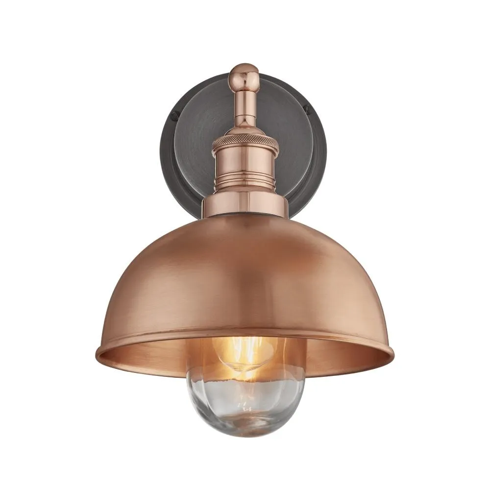 Brooklyn Outdoor & Bathroom 8 inch Dome Wall Light - Copper - Industville