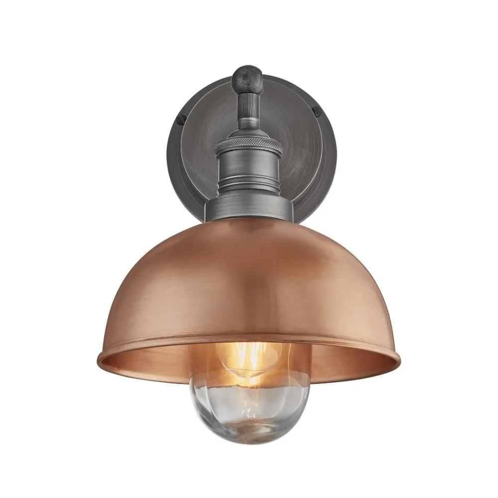 Brooklyn Outdoor & Bathroom 8 inch Dome Wall Light - Copper - Industville