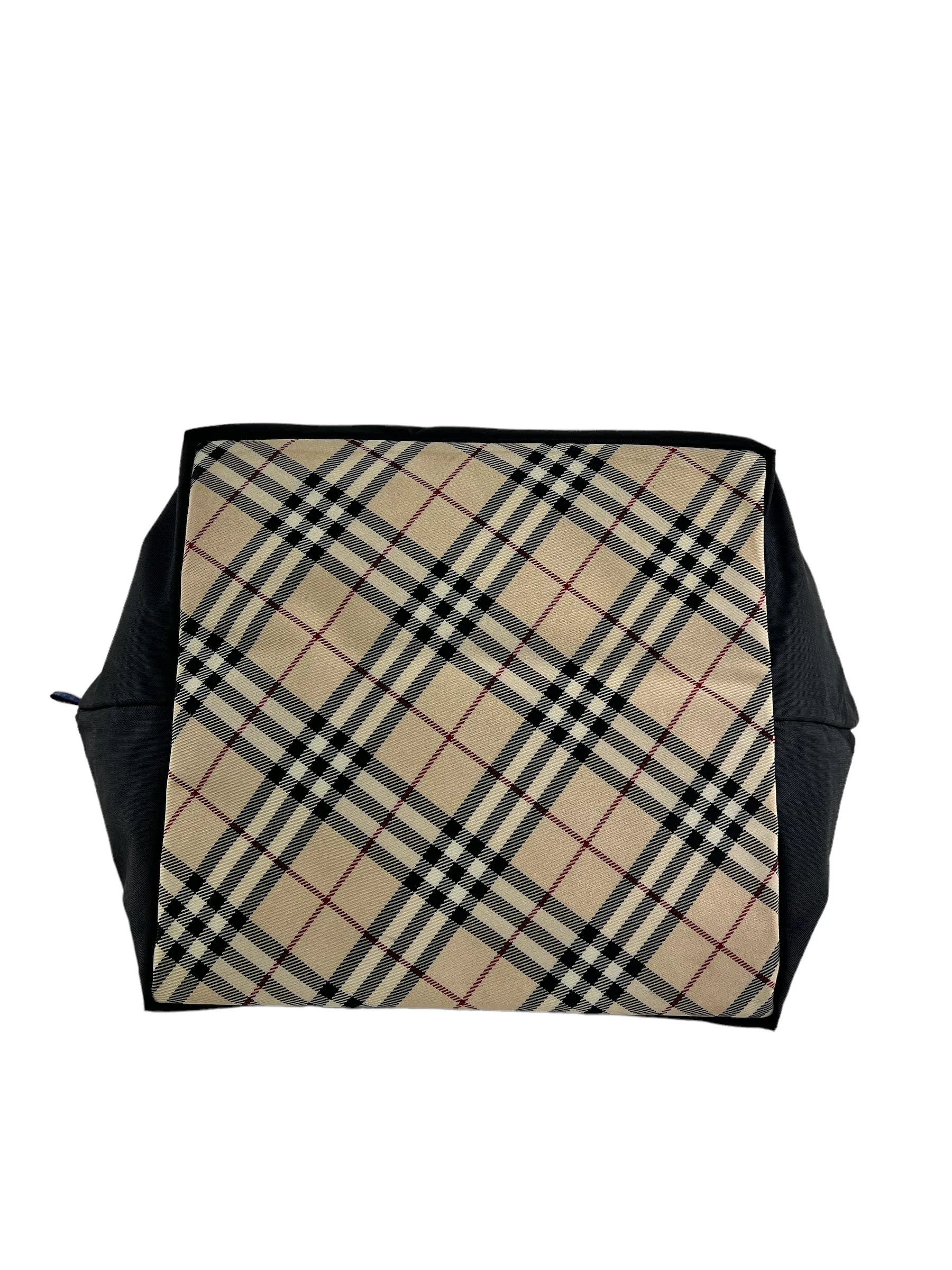 Burberry Black & Classic Check Blue Label Nylon Tote Bag