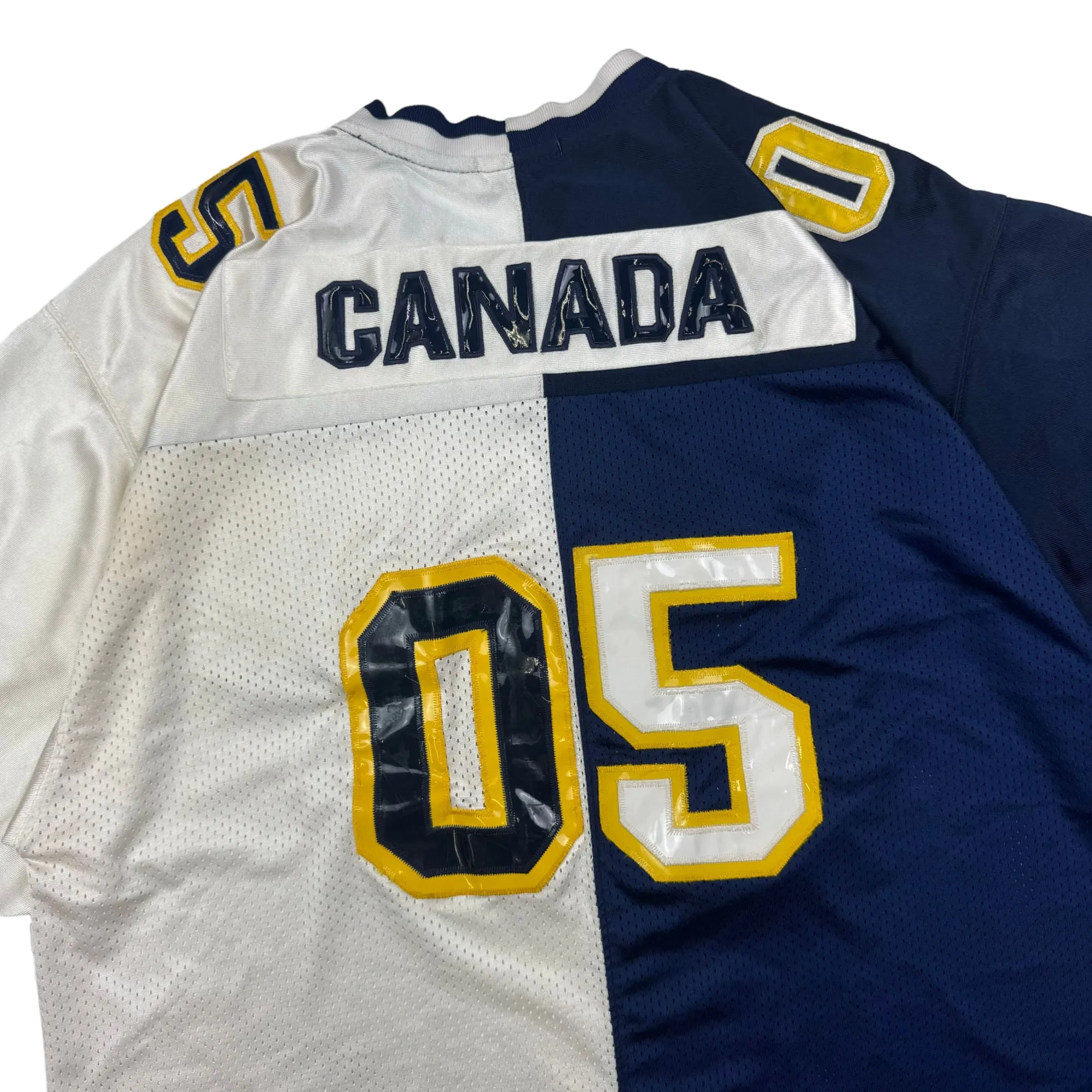 Canada 05 Split Blue and White NFL Style Jersey