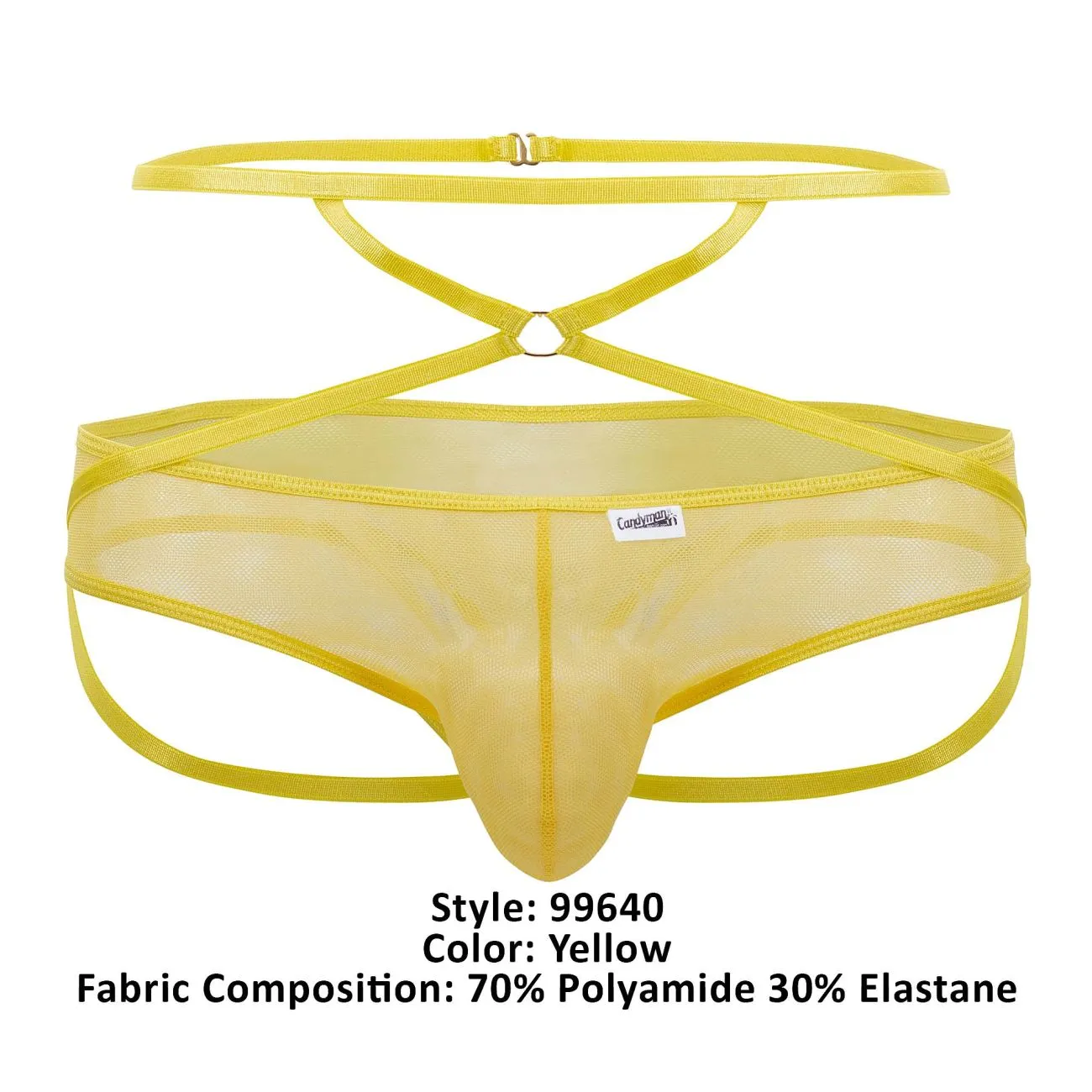 CandyMan 99640 Mesh Thongs Color Yellow