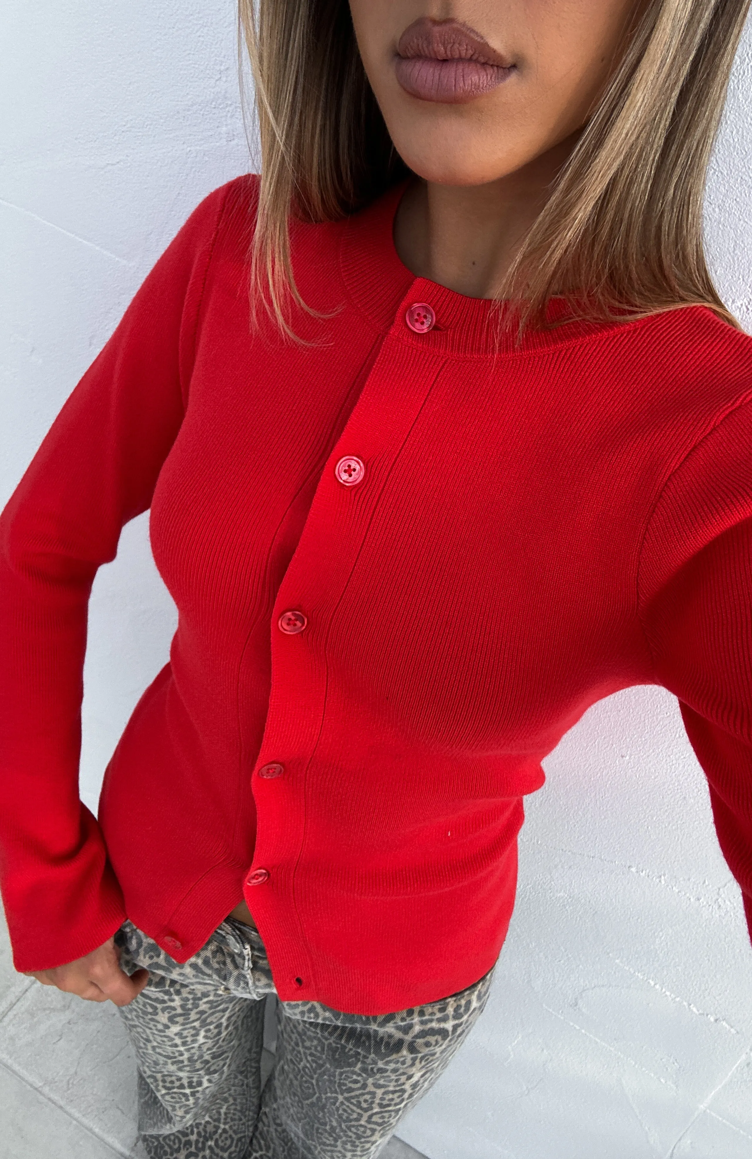 Can't Justify It Long Sleeve Knit Top Red