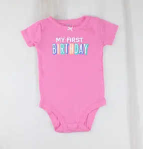 CARTERS FIRST BIRTHDAY ONESIE 9M EUC