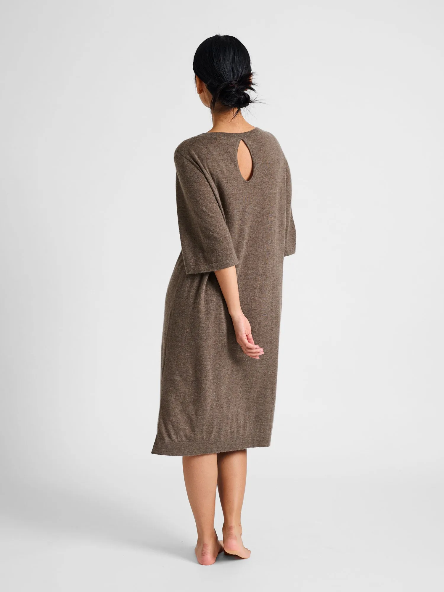 Cashmere dress "Air tunic" - dark toast