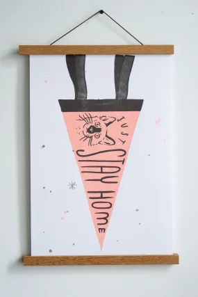 Cat Pennant Riso Print - 11" x 17"