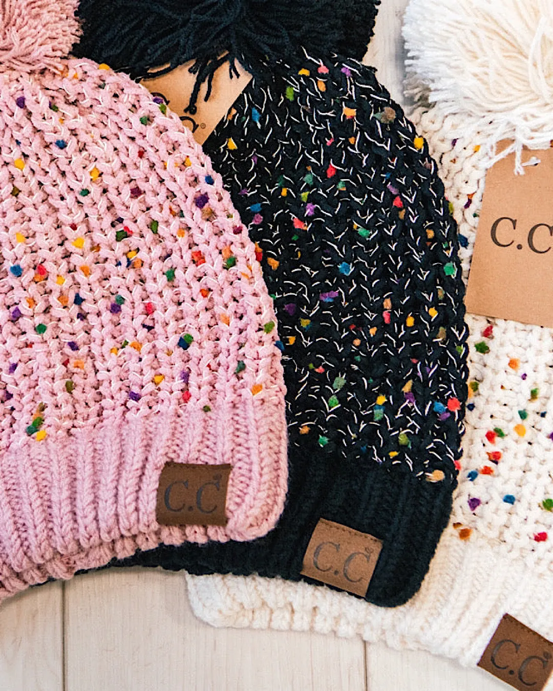 CC Chenille Confetti Pom Beanie - 3 Options