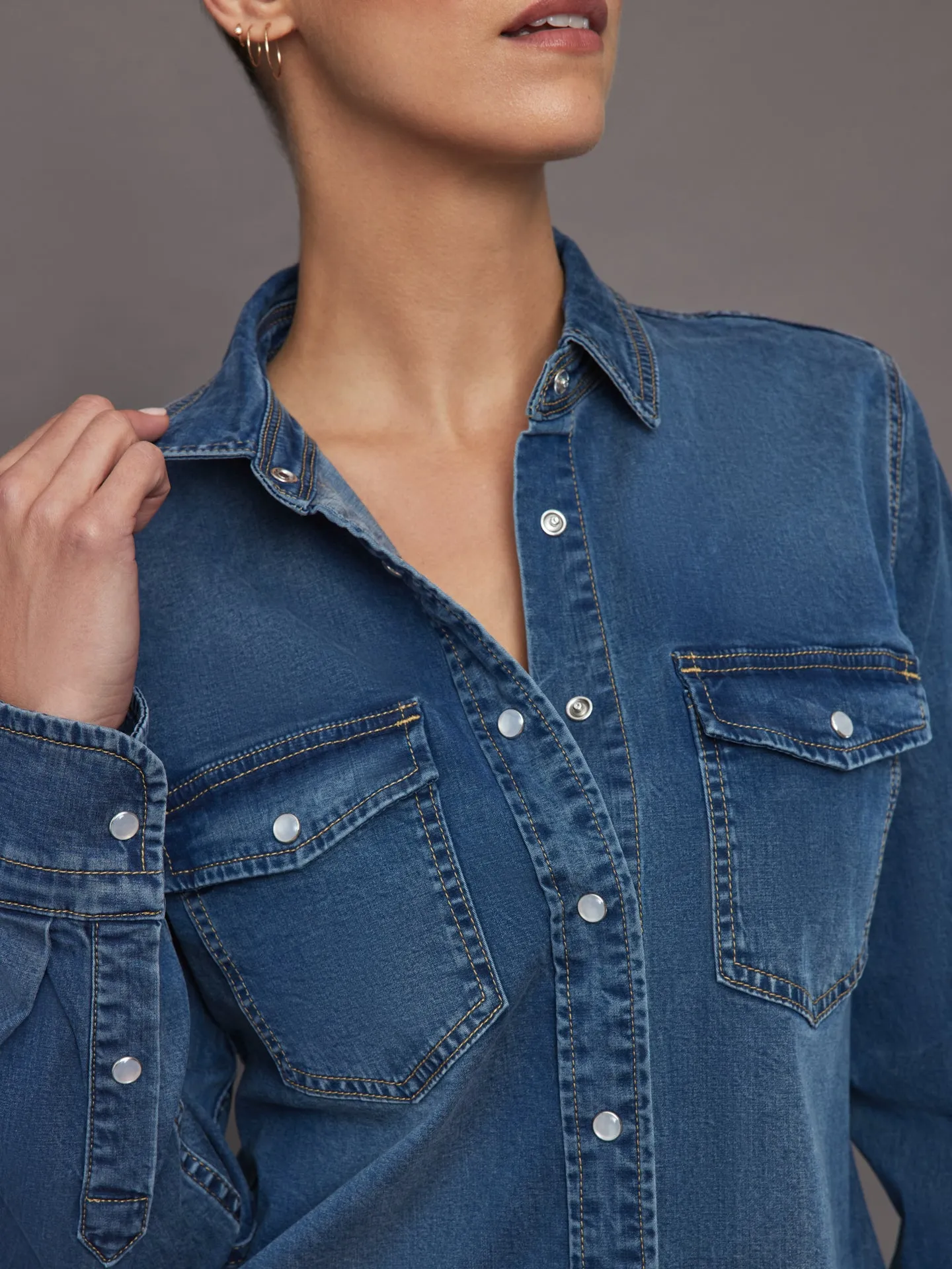 Chambray Denim Shirt - Medium Wash