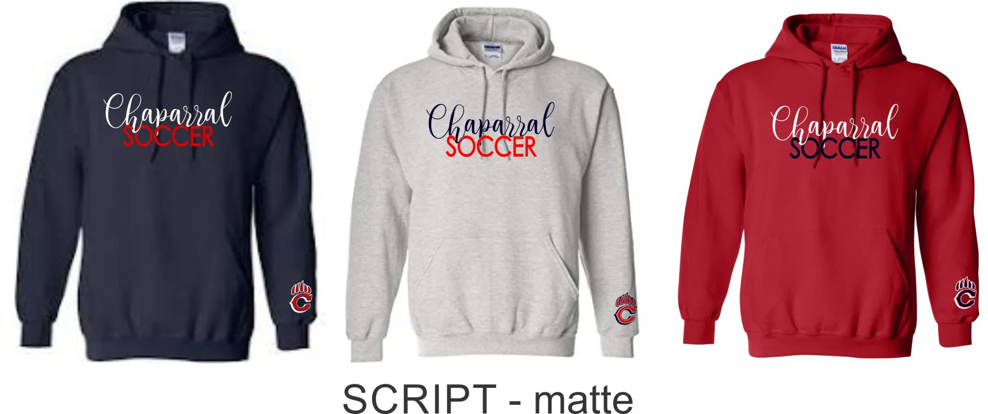 Chap Soccer Hooded Sweatshirt- 5 Designs- Matte and Glitter