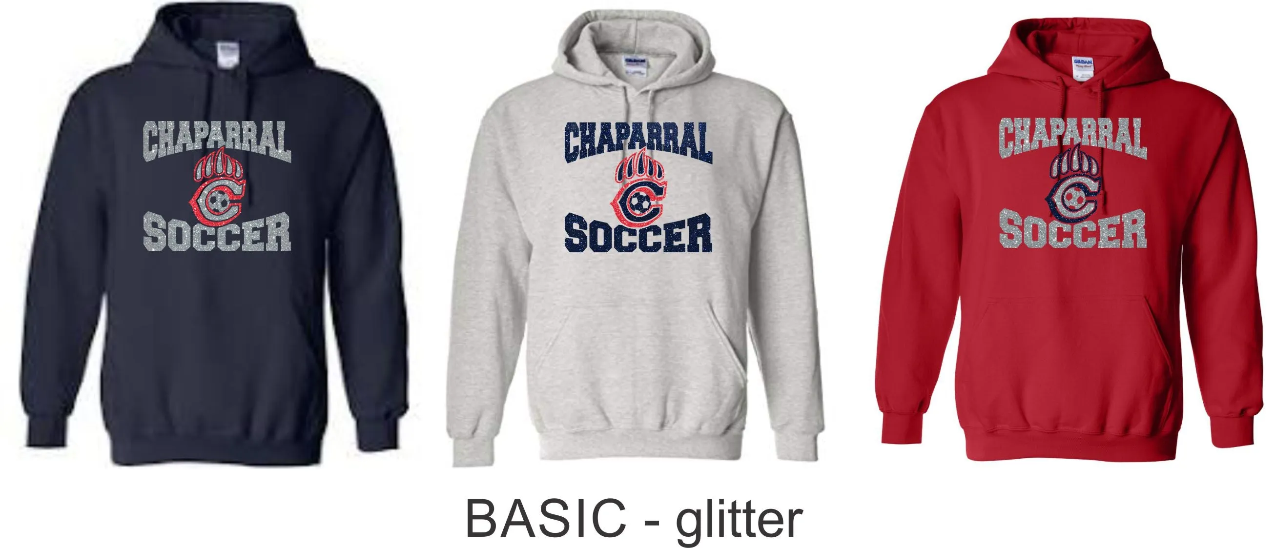 Chap Soccer Hooded Sweatshirt- 5 Designs- Matte and Glitter