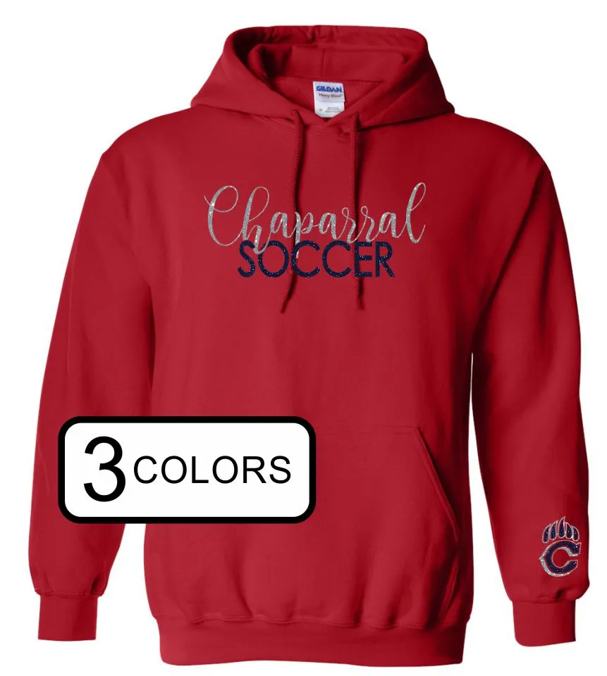 Chap Soccer Hooded Sweatshirt- 5 Designs- Matte and Glitter