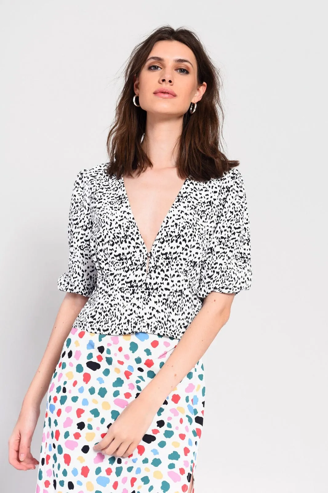 CICI MINI DALMATIAN TOP - BLACK & WHITE