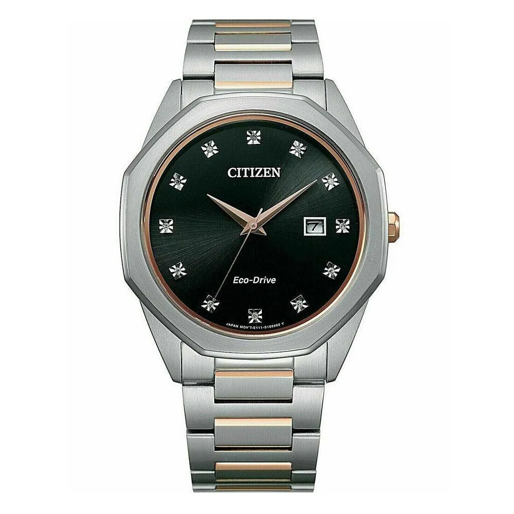 Citizen Eco Drive BM7496-56G Diamond Corso Watch Black Dial