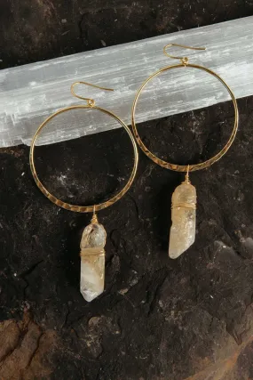 Citrine Positivity Gold Hoop Earrings