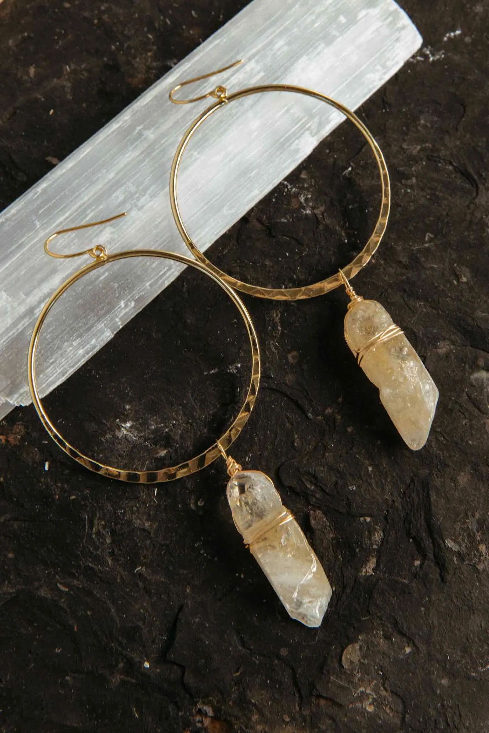 Citrine Positivity Gold Hoop Earrings