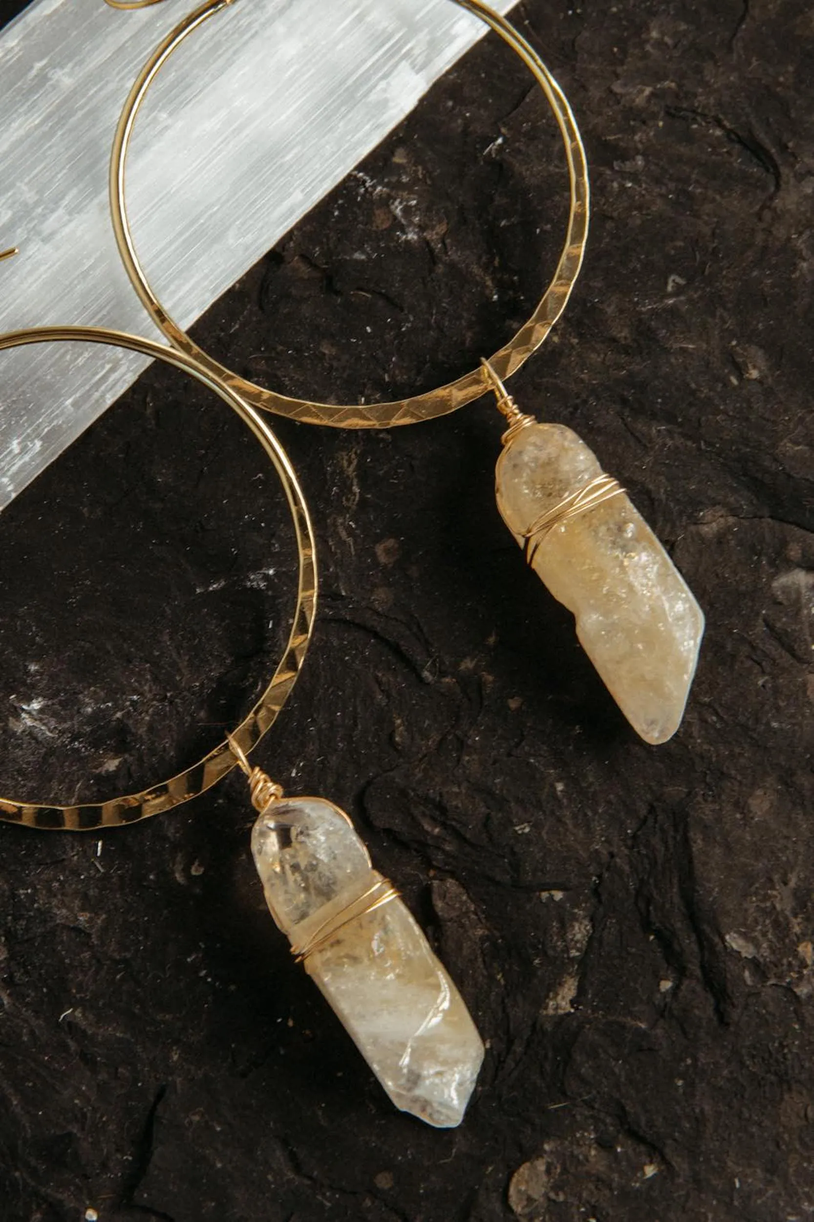 Citrine Positivity Gold Hoop Earrings