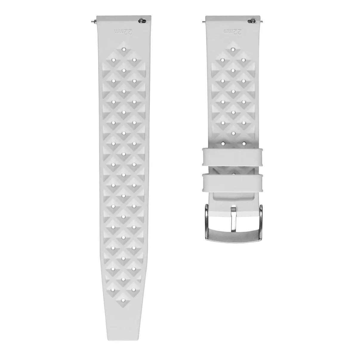 Classic Tropical Style FKM Rubber Watch Strap - White