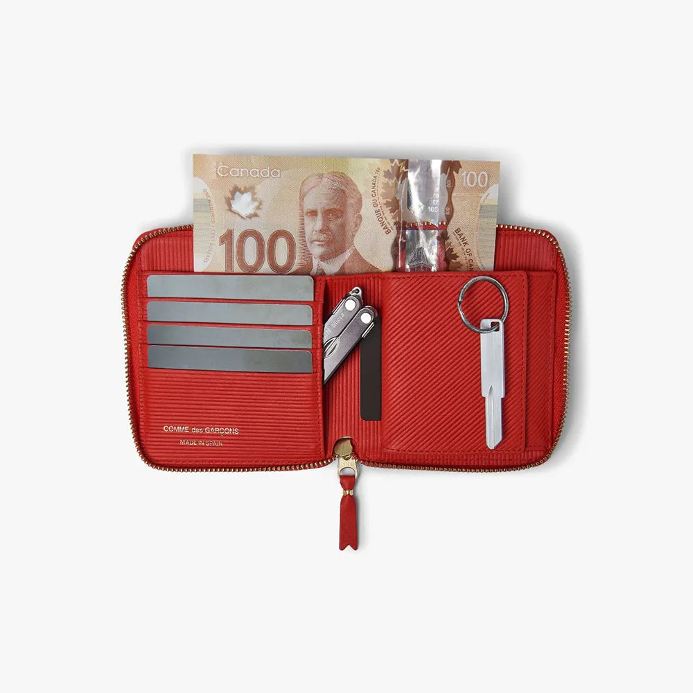 COMME des GARÇONS WALLET Intersection Zip Wallet / Red