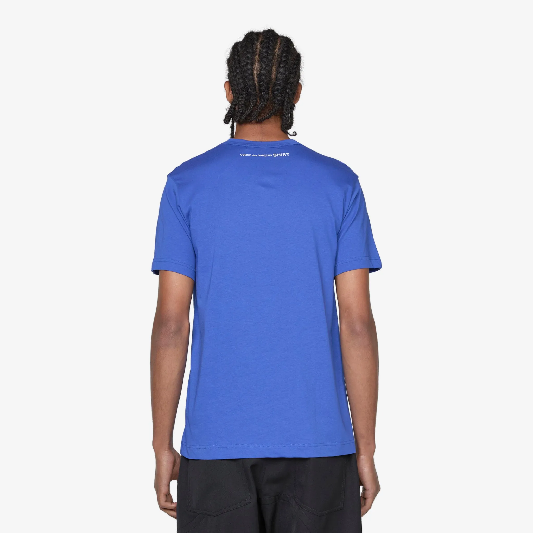 Cotton Jersey Neck Logo T-Shirt Blue