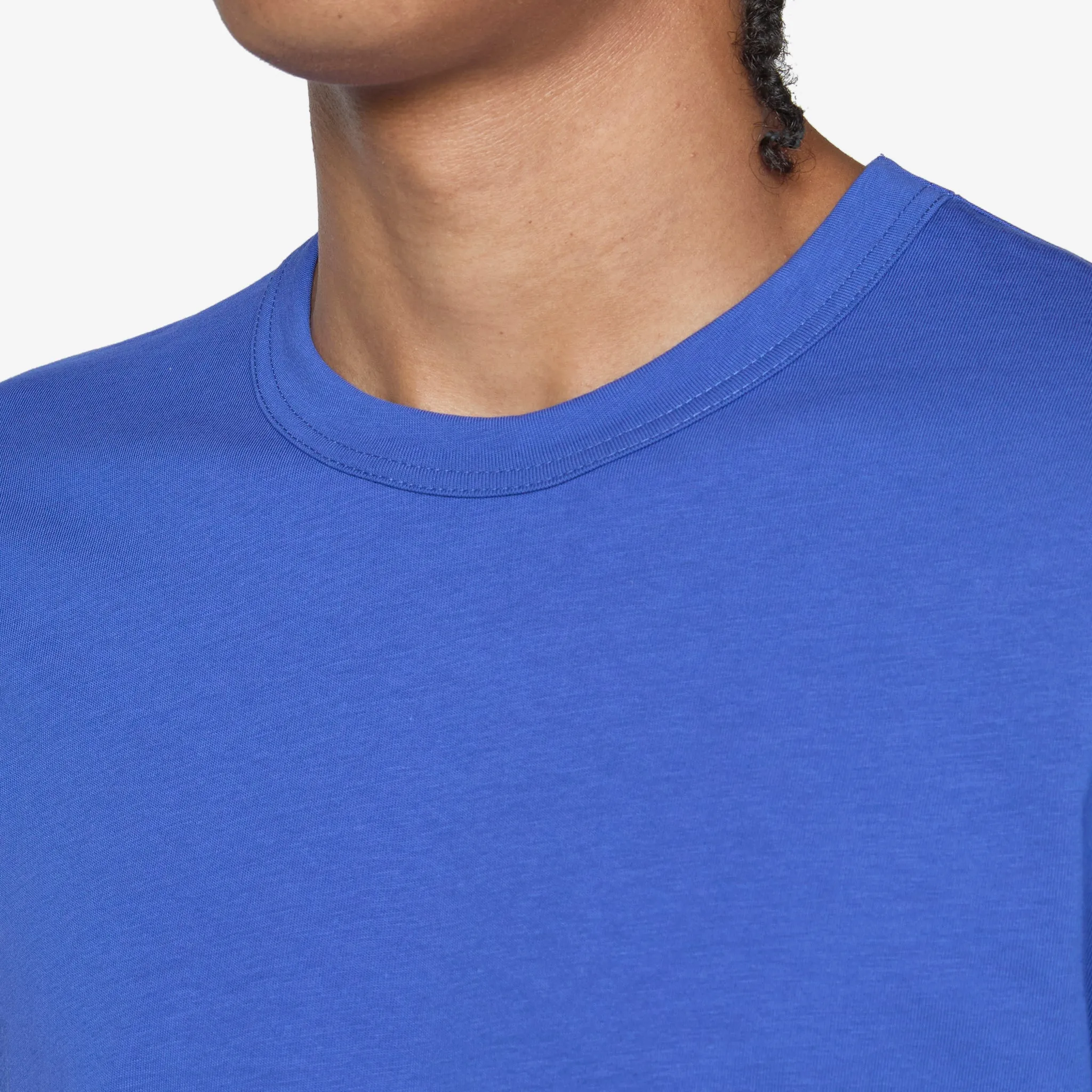 Cotton Jersey Neck Logo T-Shirt Blue