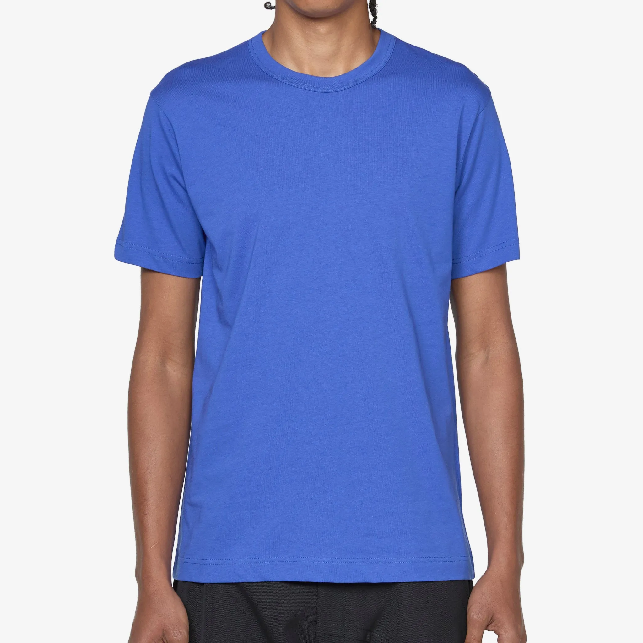 Cotton Jersey Neck Logo T-Shirt Blue