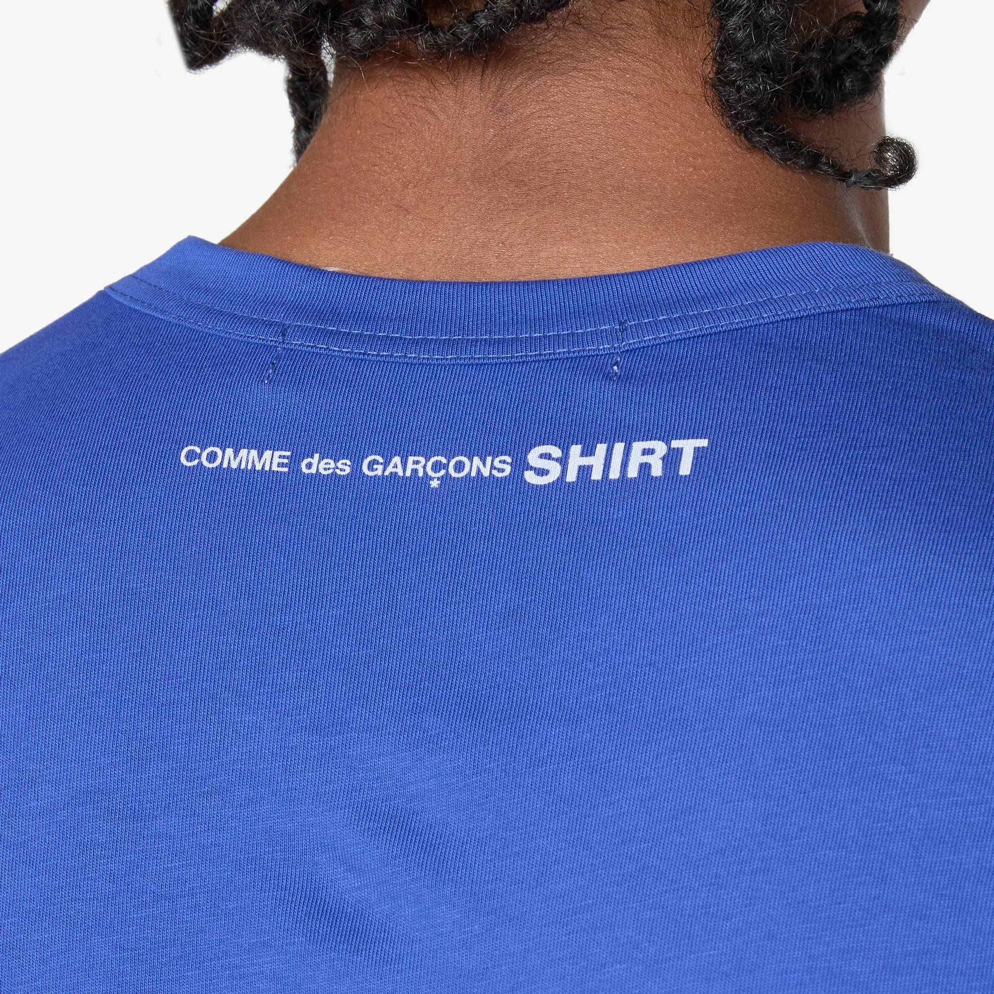 Cotton Jersey Neck Logo T-Shirt Blue