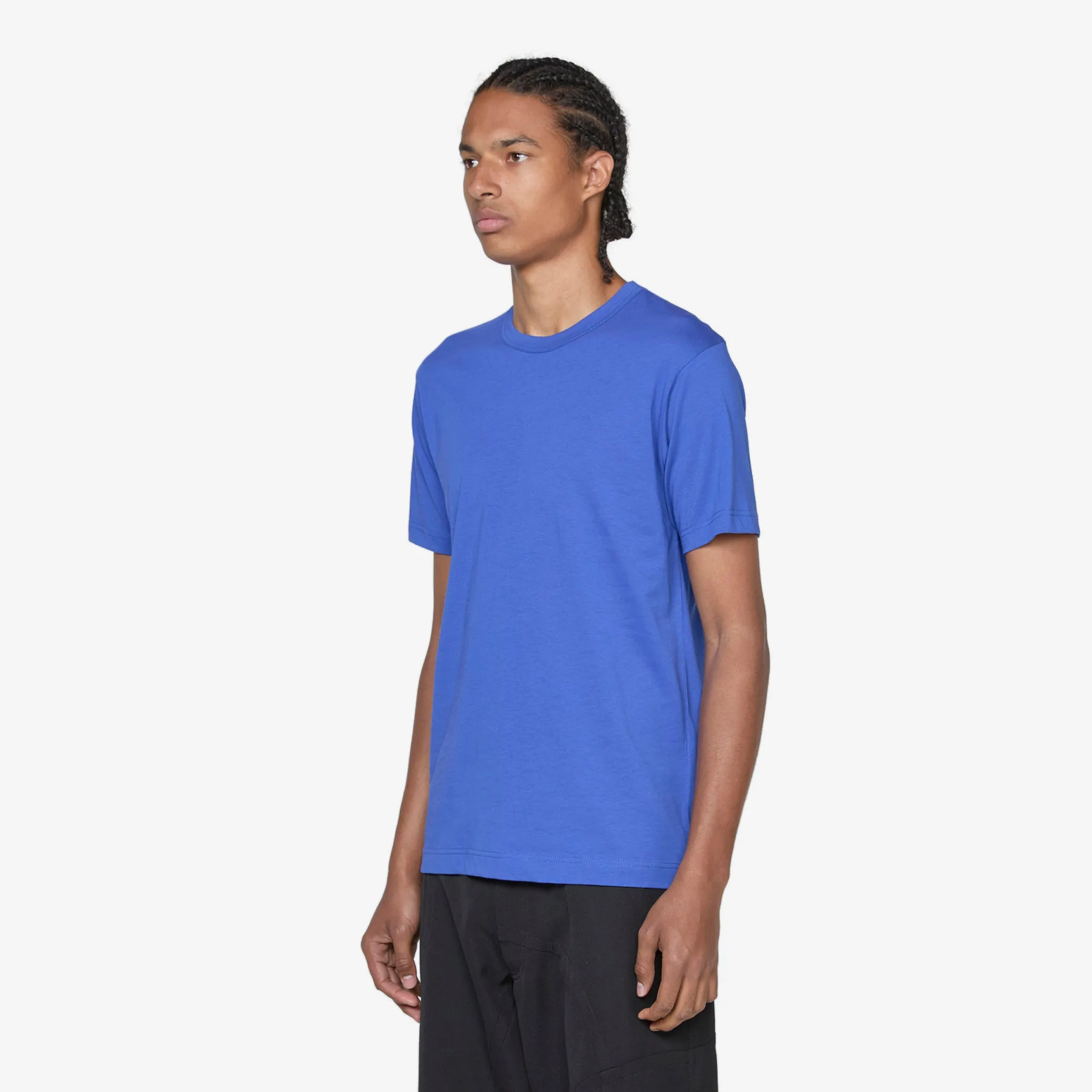 Cotton Jersey Neck Logo T-Shirt Blue