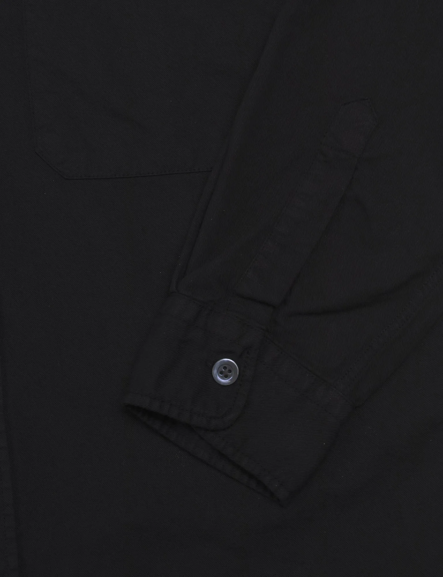 Cotton Linen Twill Roar P Overshirt,  Black