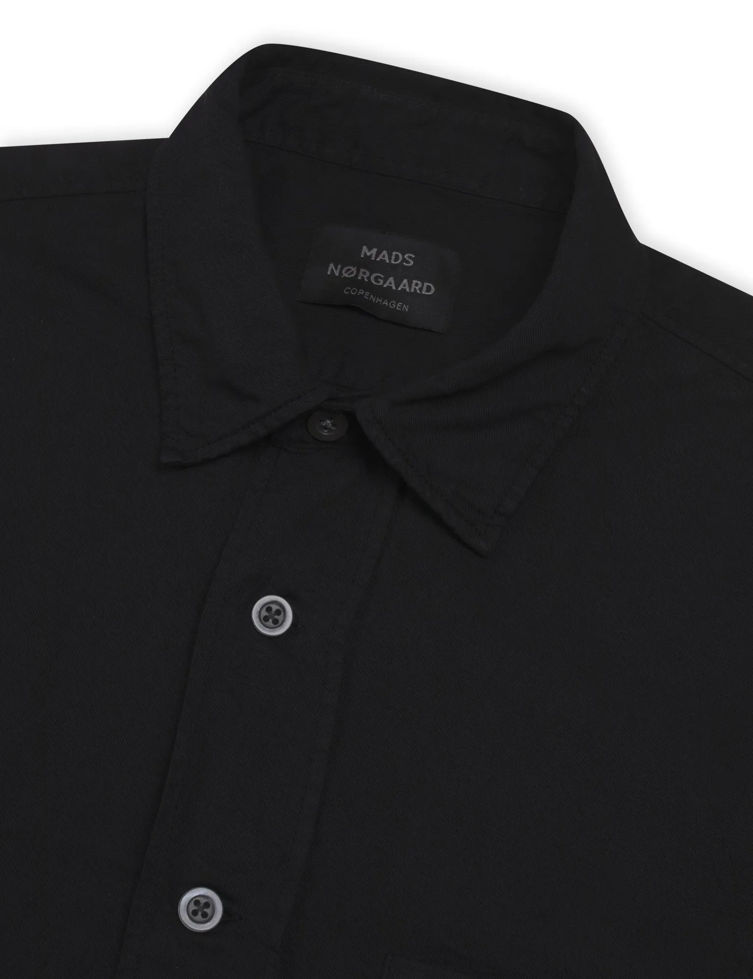 Cotton Linen Twill Roar P Overshirt,  Black