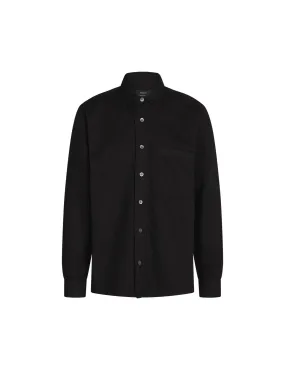 Cotton Linen Twill Roar P Overshirt,  Black