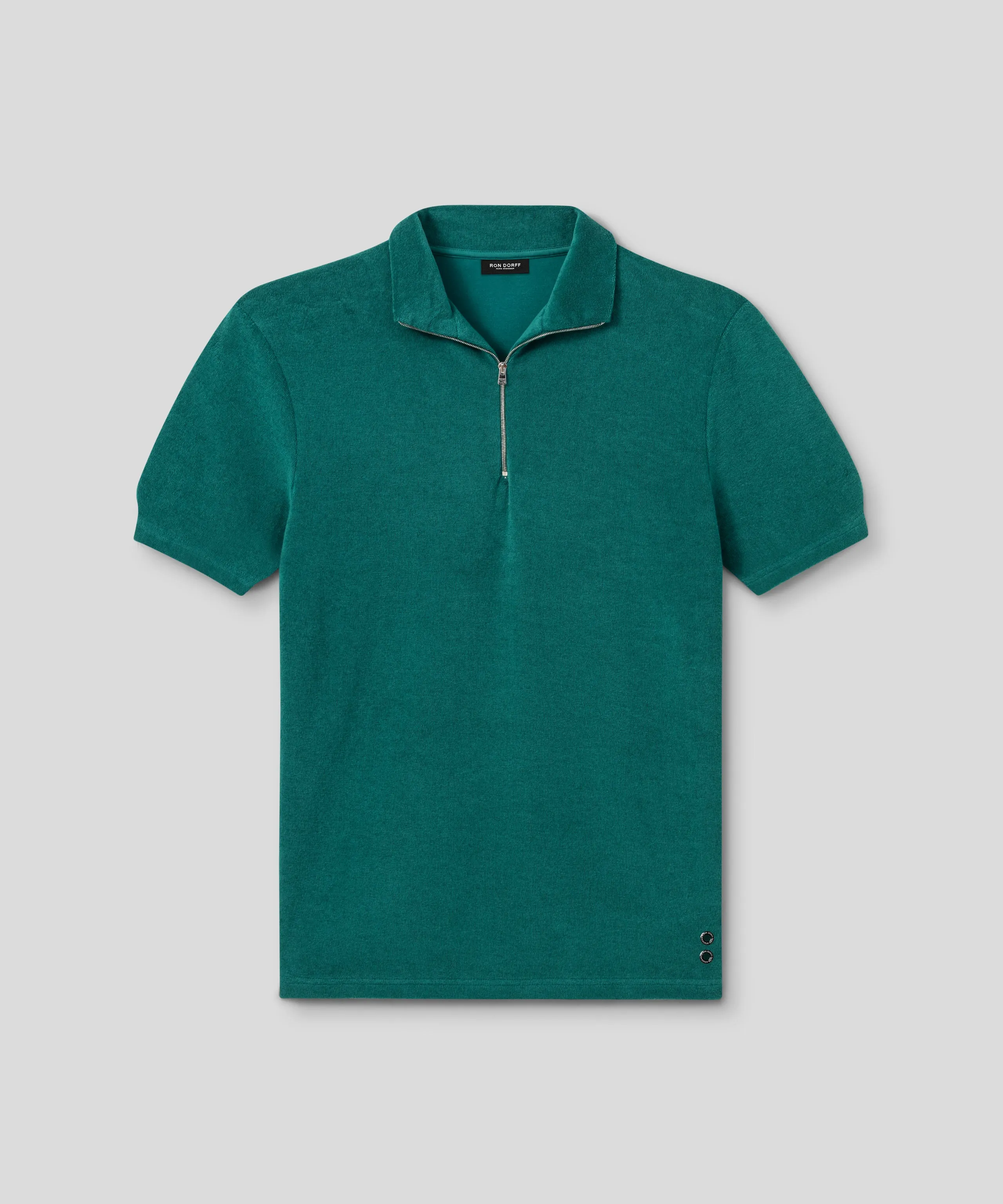 Cotton Terry Polo: Pine Green