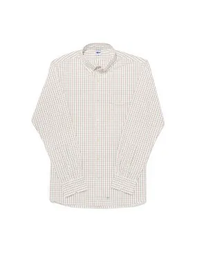 CREAM MINI CHECK SHIRT - TRIM FIT