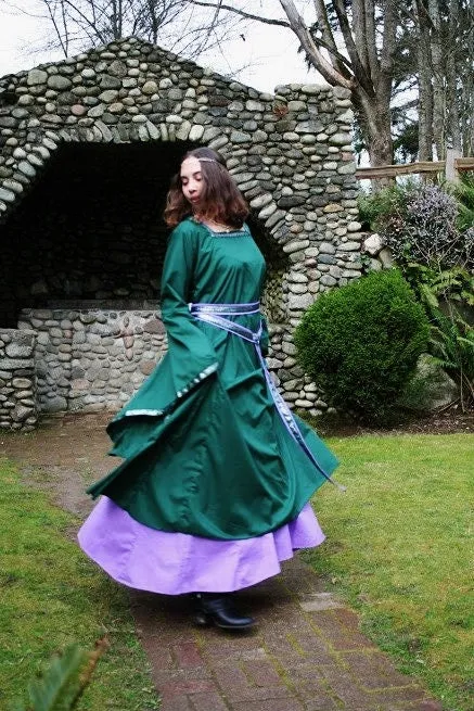 Custom Bell Sleeve Underdress with Trim