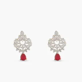 Dainty Star CZ Drop Earrings