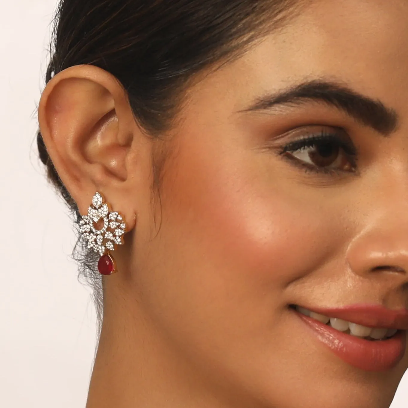 Dainty Star CZ Drop Earrings