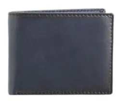 Dakar Dakota Spray Leather Wallet w Extra Card Flap  | Navy