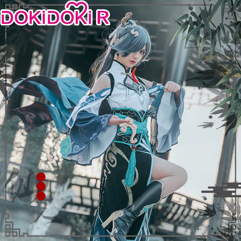 DokiDoki-R Game Honkai Impact 3rd Cosplay Fu Hua Costume / Wig / Shoe Cover Fuhua Azure Empyrea