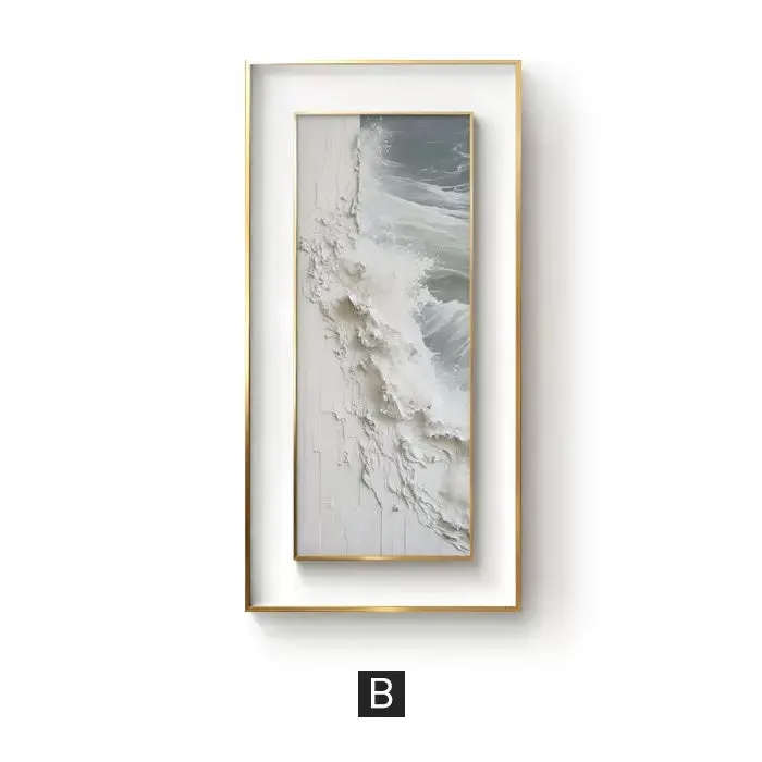 Double Framed Abstract Waves in the Sea Wall Art