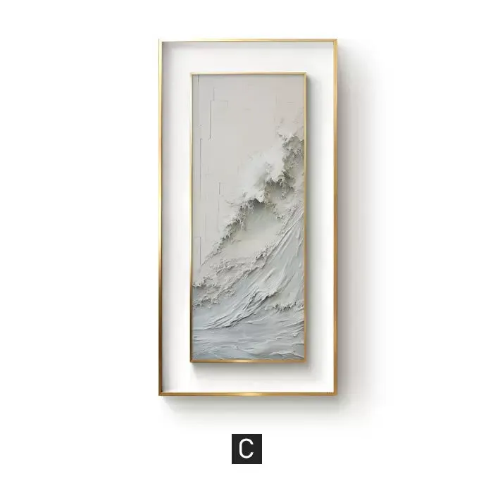 Double Framed Abstract Waves in the Sea Wall Art