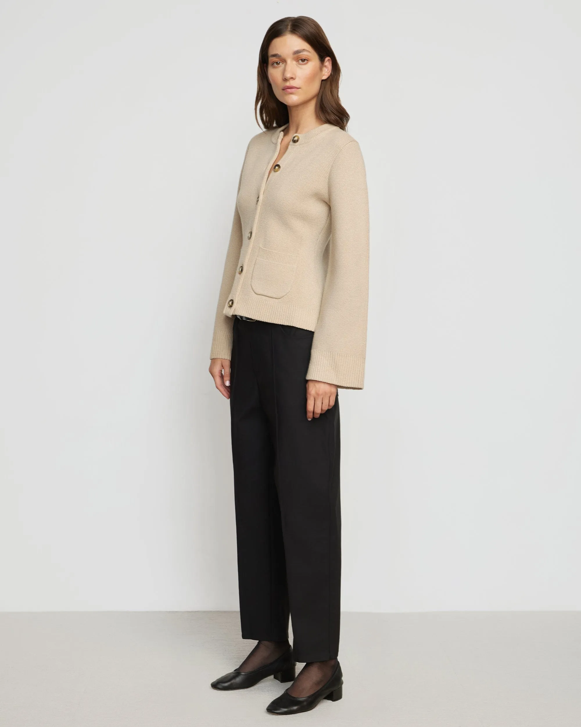 Eames Organic Cotton-Wool Button Cardigan