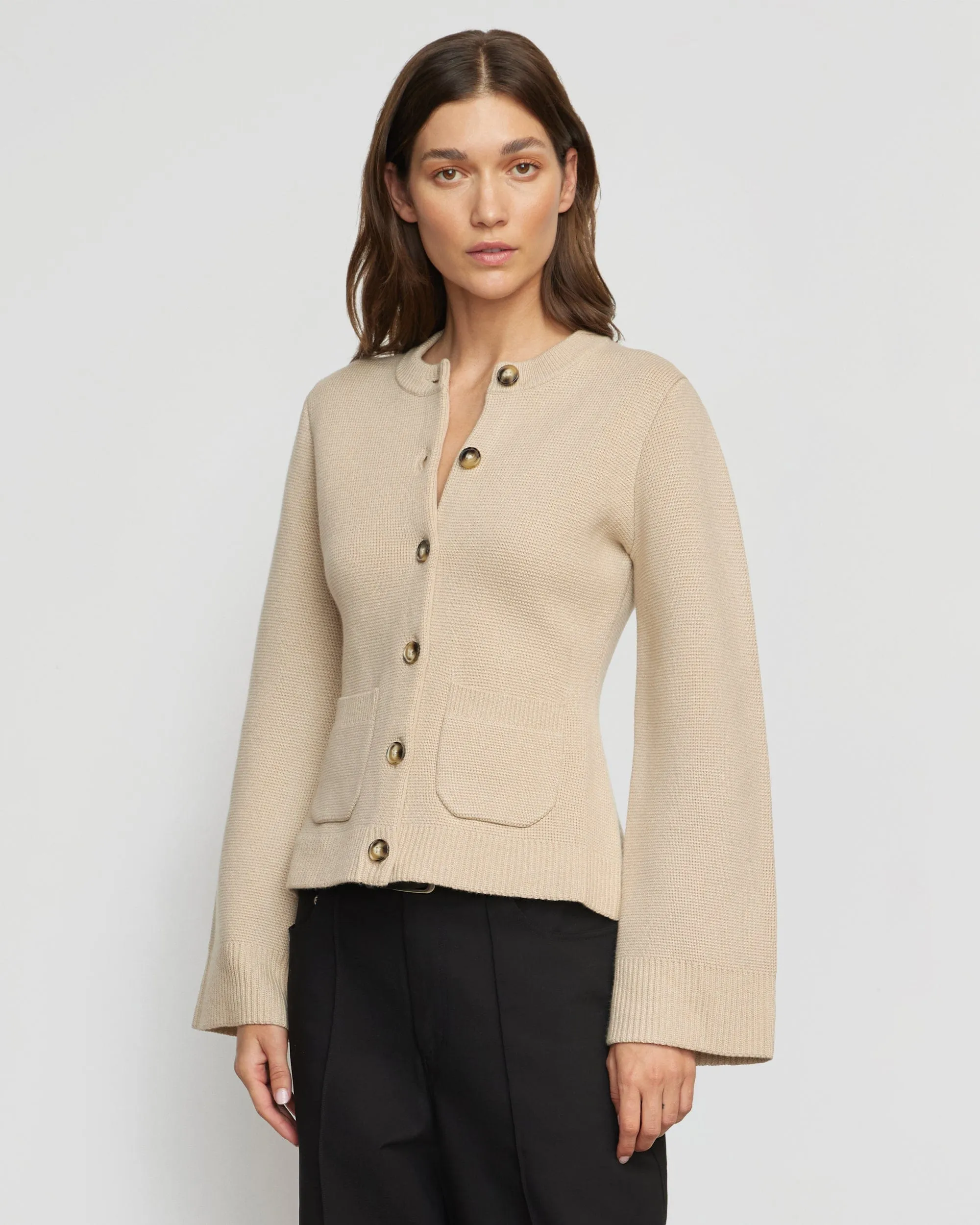 Eames Organic Cotton-Wool Button Cardigan